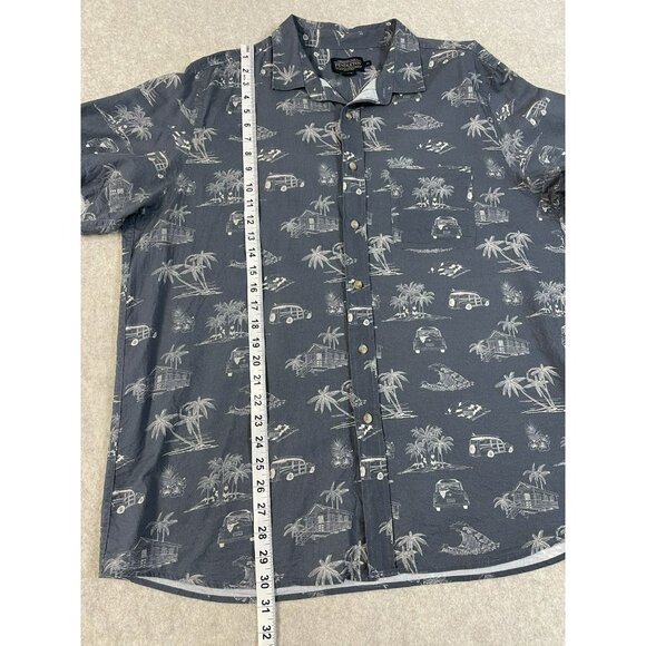 Pendleton Mens Hawaiian Beach Surf Short Sleeve Button Shirt Palm Trees Size XL - Picture 9 of 14